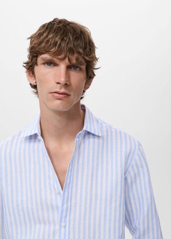 MANGO MAN Regular Fit Hemd 'Elda' in Blau