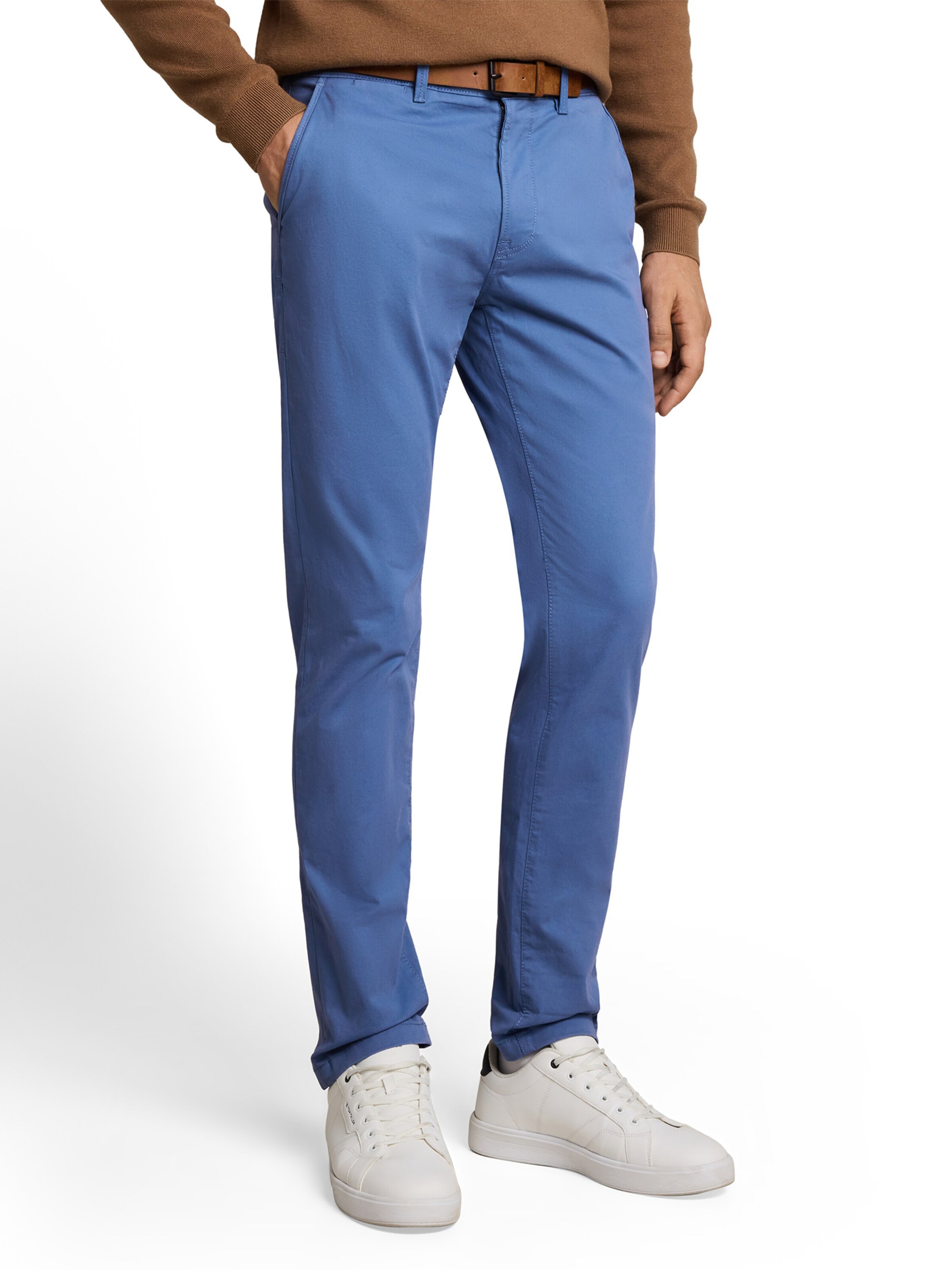 Coupe slim Pantalon chino TOM TAILOR DENIM en bleu : devant
