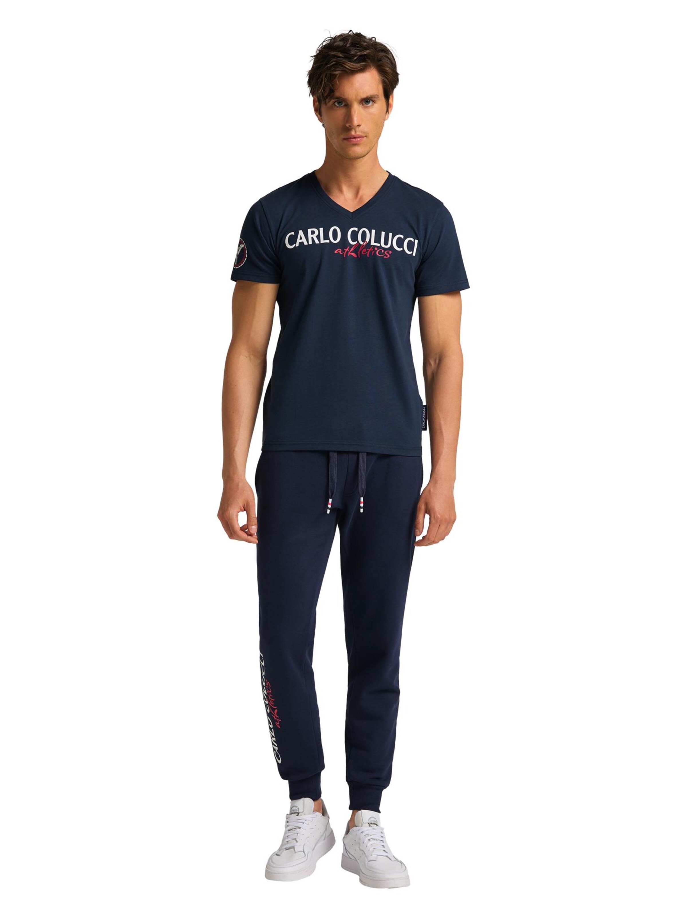 Carlo Colucci Regular Trousers 'Contrater' in Blue