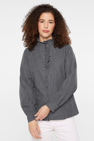 SENSES.THE LABEL Blouse in Grey: front