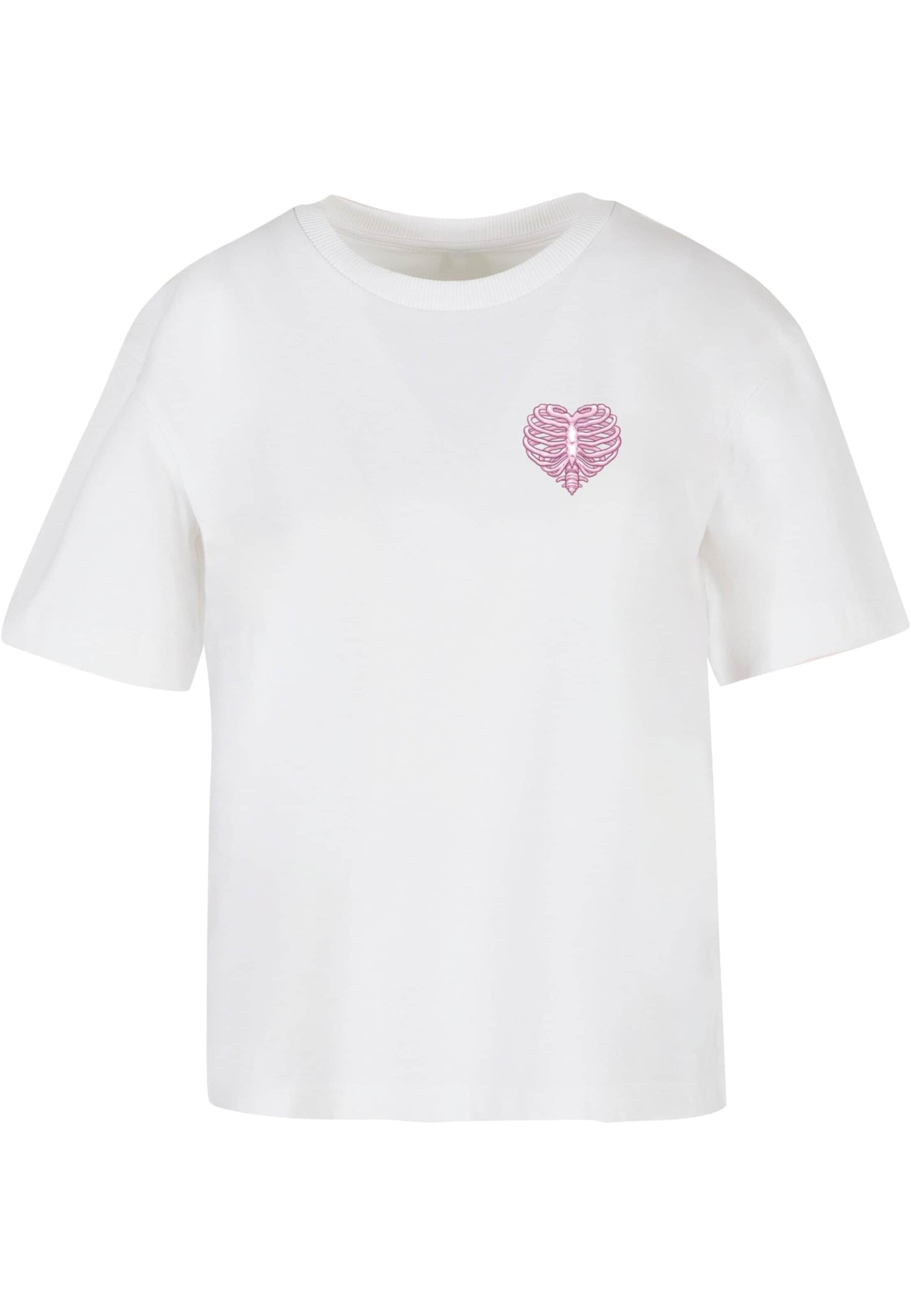 Mister Tee Μπλουζάκι 'Heart Cage Rose' σε λευκό: μπροστά