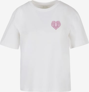 Mister Tee - Camiseta 'Heart Cage Rose' en blanco: frente