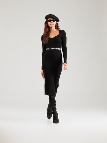 Karl Lagerfeld - Vestido de punto en negro: frente