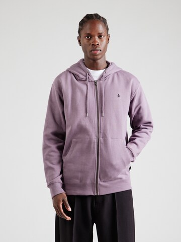 Volcom Zip-Up Hoodie 'SINGLE STONE' in Purple: front