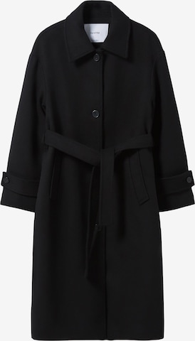 Bershka Between-seasons coat in Black: front