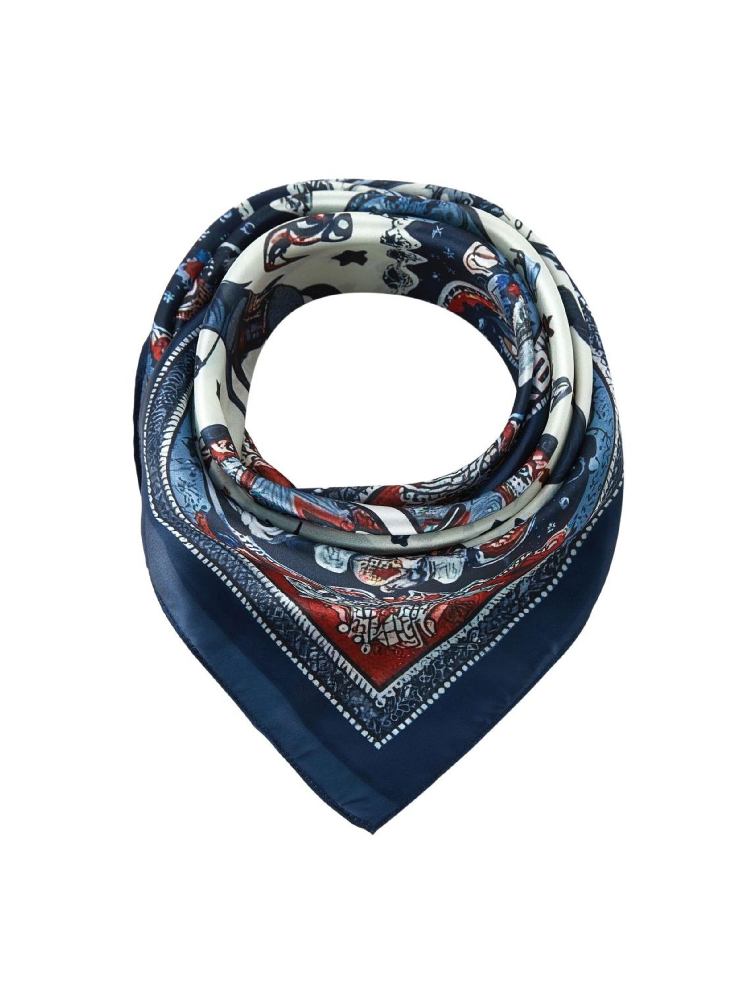 alberto cabale Scarf 'Horse Cléo' in Blue: front
