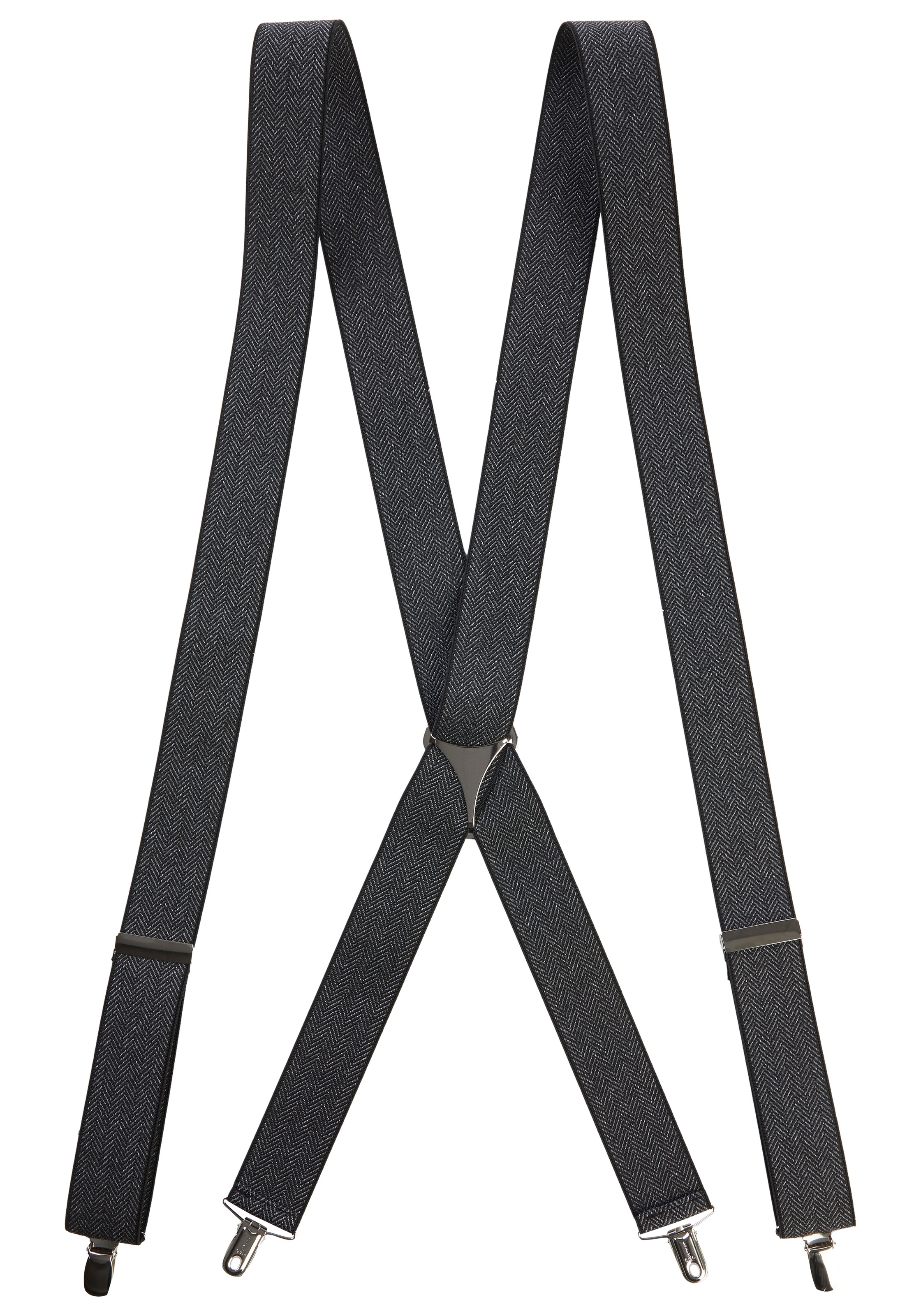 Man's World Suspenders in Black: front