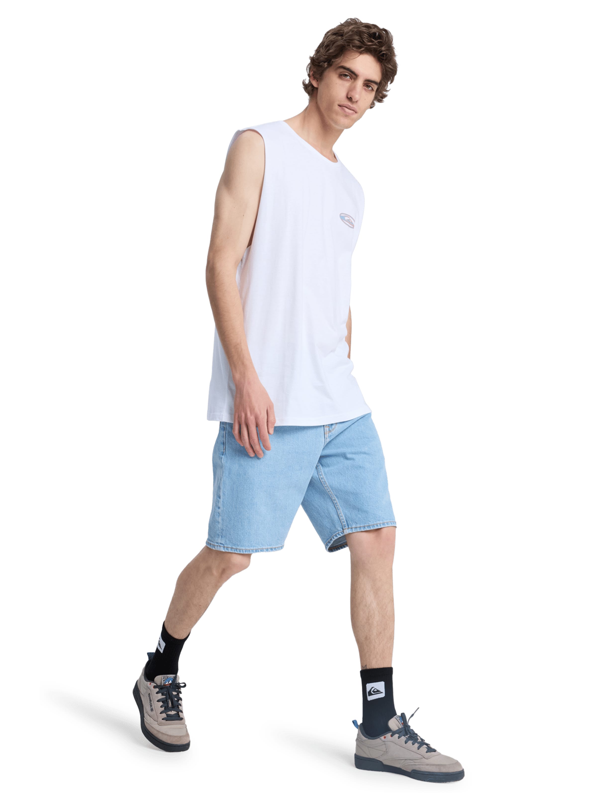 QUIKSILVER Toiminnallinen paita 'EV Quikglobe Muscle' värissä valkoinen