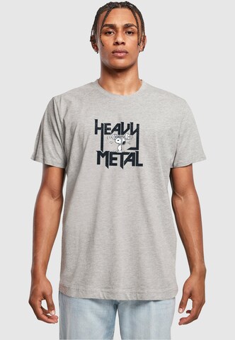 Merchcode Shirt 'Peanuts - Heavy Metal' in Grijs: voorkant