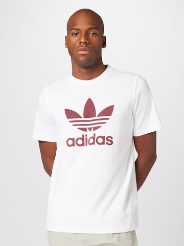 Tricou 'Adicolor Classics Trefoil' de la ADIDAS ORIGINALS pe alb: față