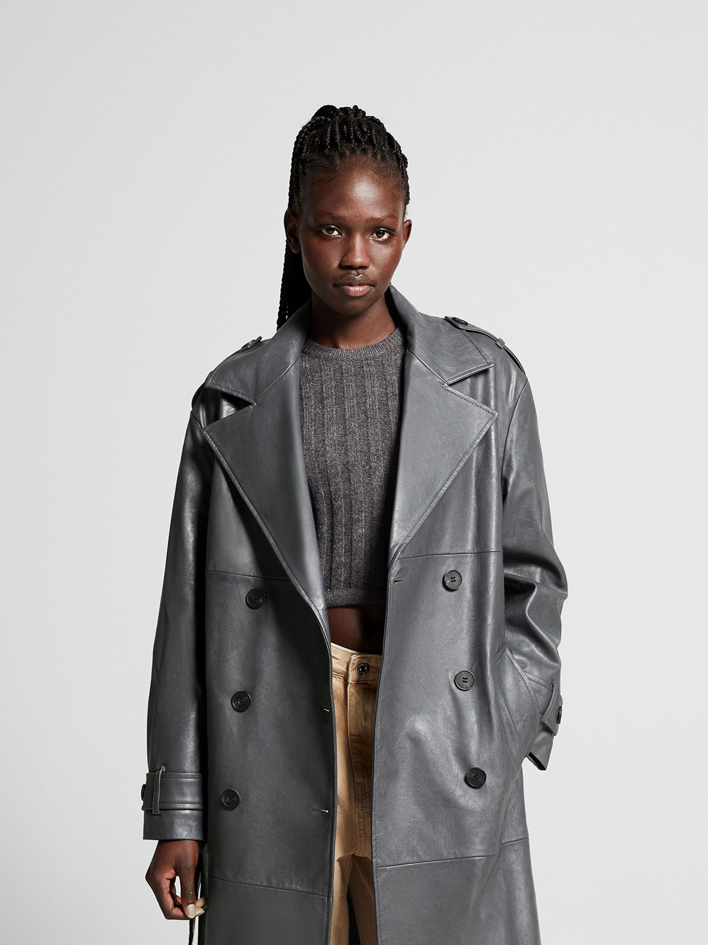 Bershka clearance grey coat