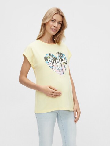 MAMALICIOUS Shirt 'VACAY' in Yellow: front