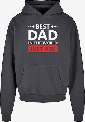 Sweat-shirt 'Fathers Day - Best Dad, Just Ask' Merchcode en bleu : devant