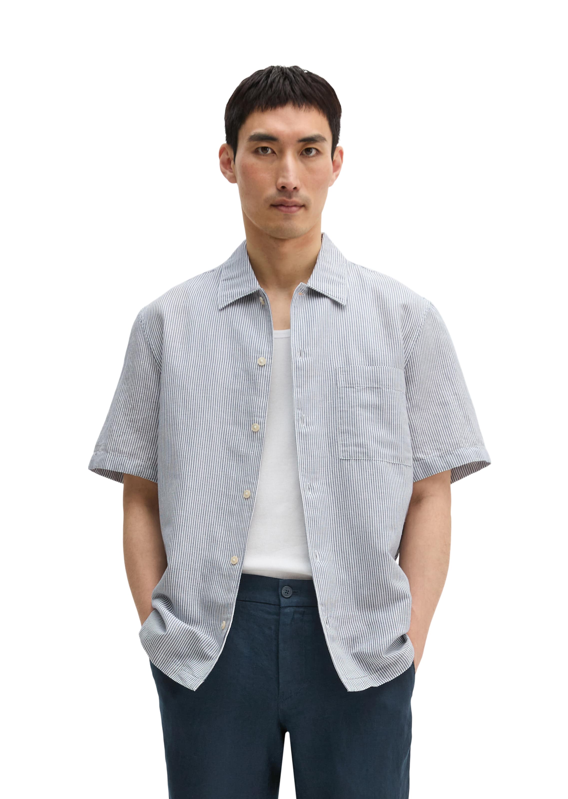 Marc O'Polo Regular fit Overhemd in Blauw: voorkant