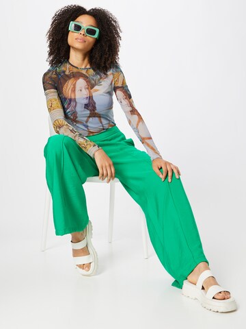 Nasty Gal - Perna larga Calças em verde