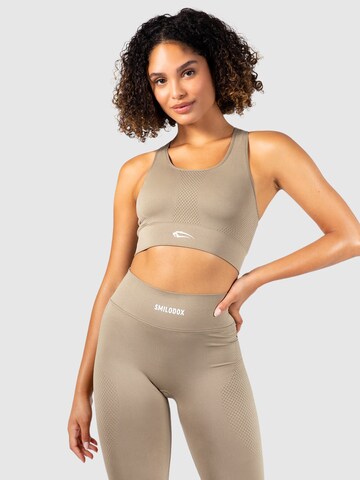 Bustier Haut de sport 'May' Smilodox en beige : devant