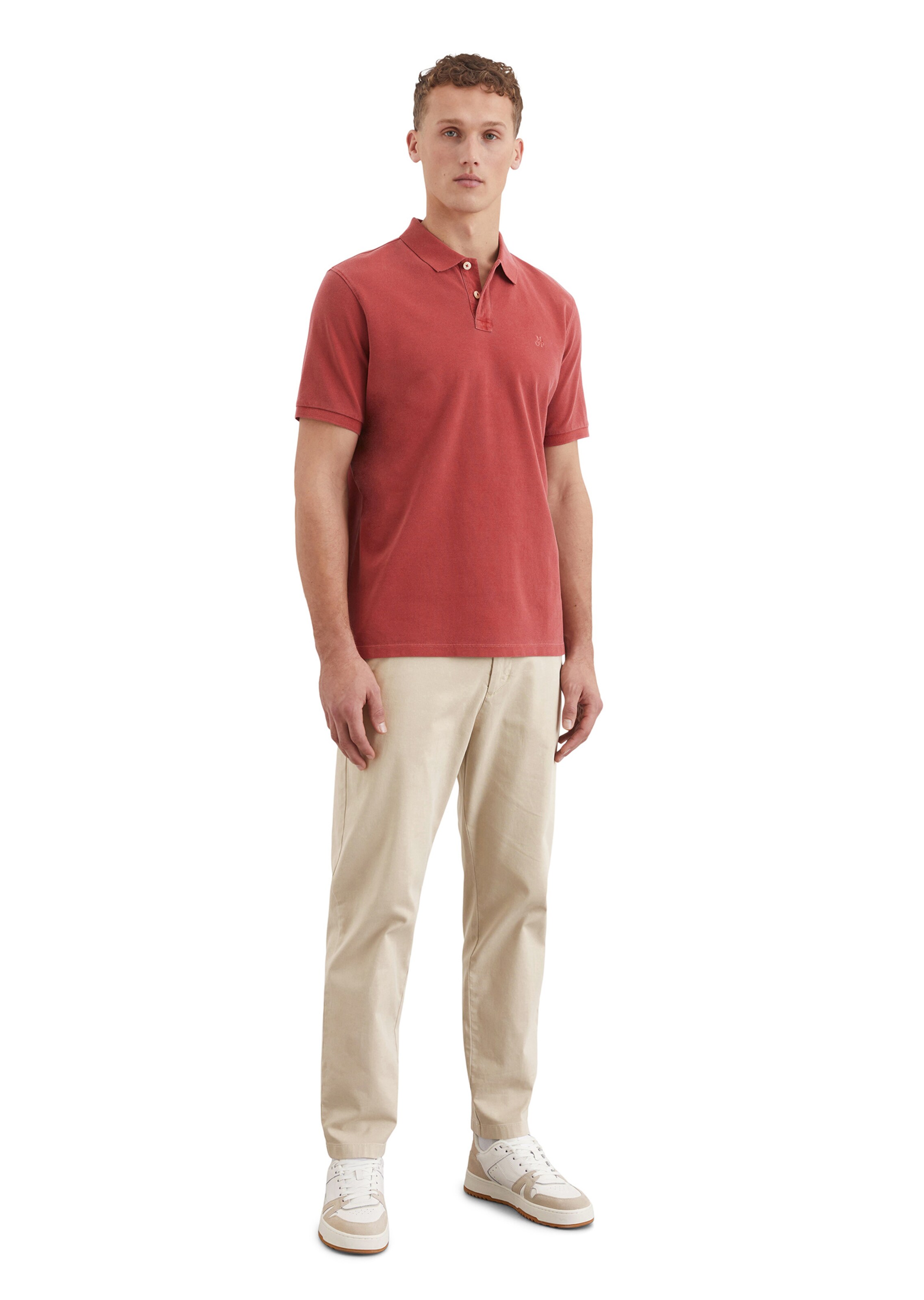 Marc O'Polo Shirt 'Piqué' in Red