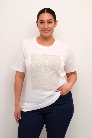 KAFFE CURVE - Camisa 'KC Rie' em branco: frente