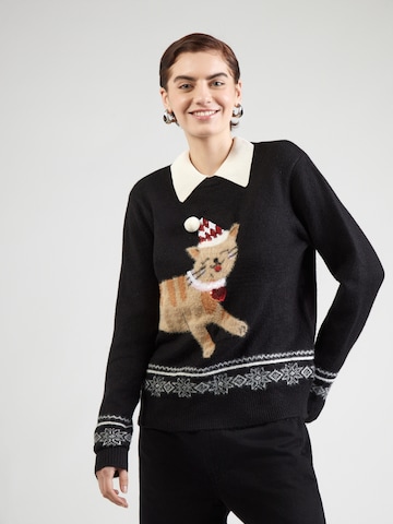 Pullover di Sublevel in nero: frontale