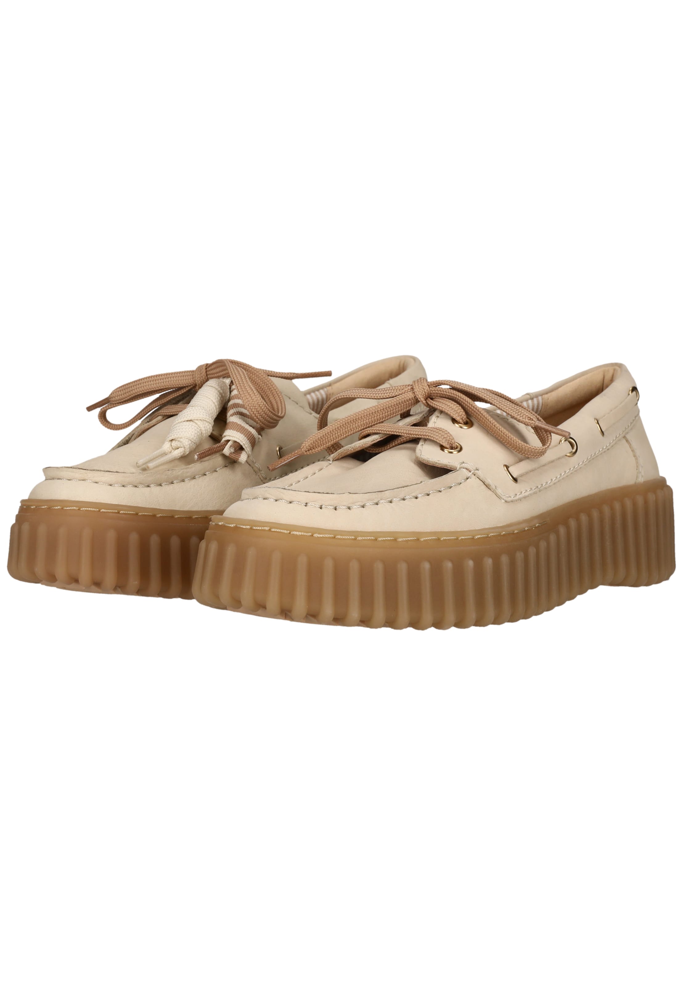 CLARKS Lace-up shoe 'Torhill Boat' in Beige
