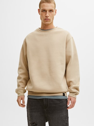 Sweat-shirt Pull&Bear en beige : devant