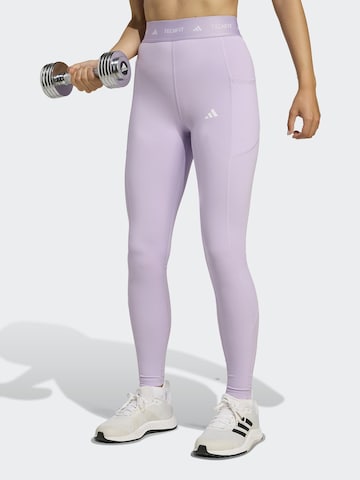 Skinny Pantalon de sport 'Stash' ADIDAS PERFORMANCE en violet : devant