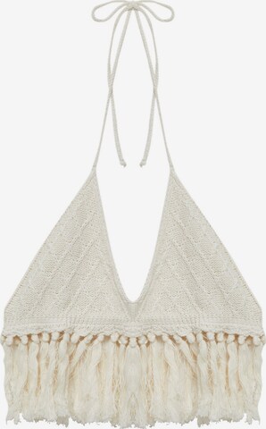 Tops en tricot Pull&Bear en beige : devant