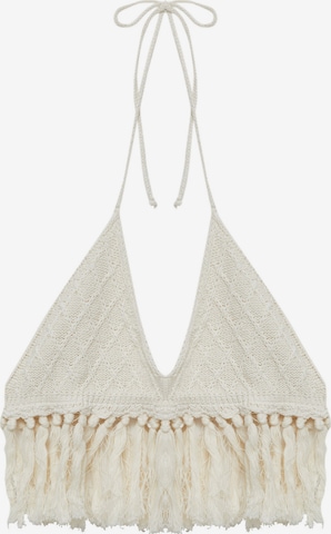 Tops en tricot Pull&Bear en beige : devant