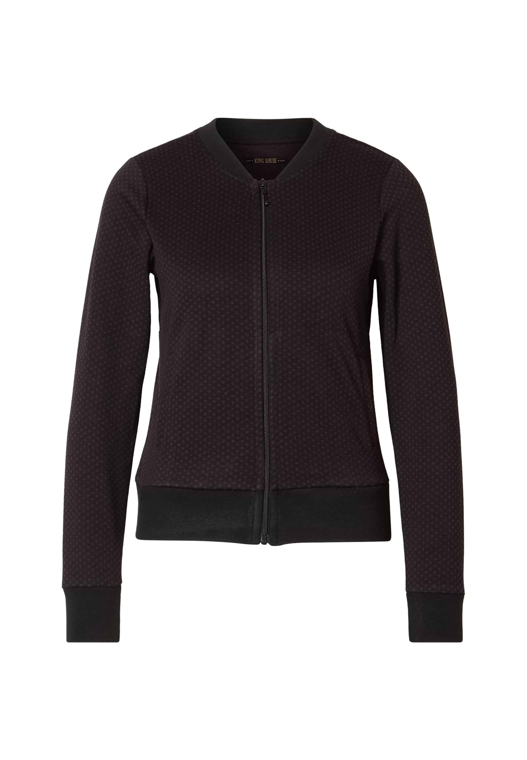 King Louie - Sudadera con cremallera 'Bessie' en negro: frente