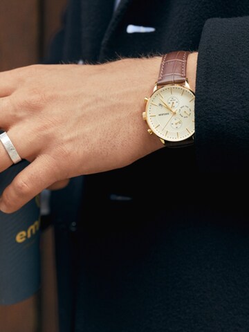 Lucleon Analog Watch 'Laurens' in Brown