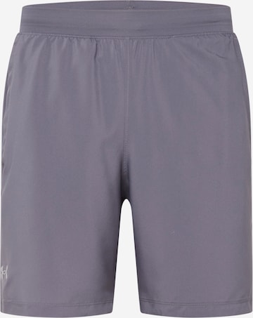 UNDER ARMOUR - Regular Calças de desporto 'LAUNCH 7' em cinzento: frente