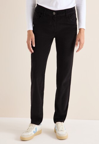 CECIL Slim fit Pants in Black: front