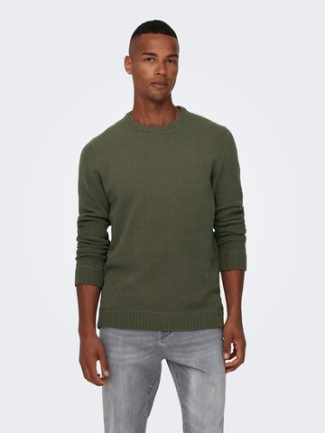 Only & Sons Sweater 'Ese' in Green: front