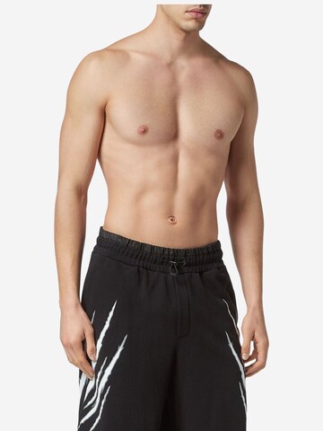 Plein Sport Loosefit Shorts 'Scratch' in Schwarz