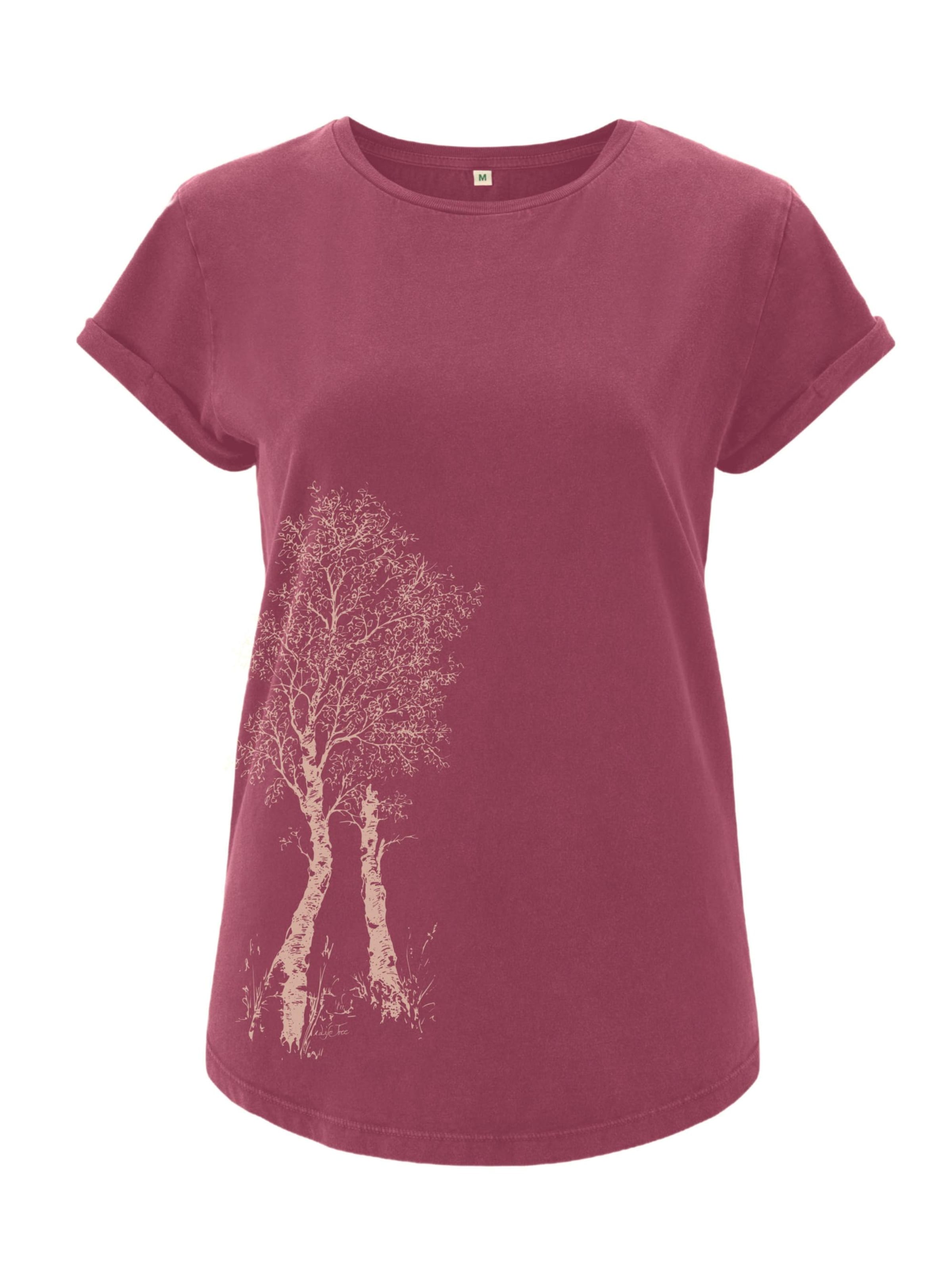 Life-Tree Shirt 'Organic Fairwear  Birke' in Purple: front