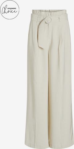 VILA Wide leg Pleated Pants 'Rubi' in Grey: front