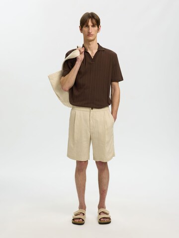 T-Shirt SELECTED en marron