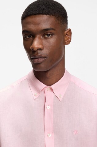 BOSS Regular fit Button Up Shirt in Pink