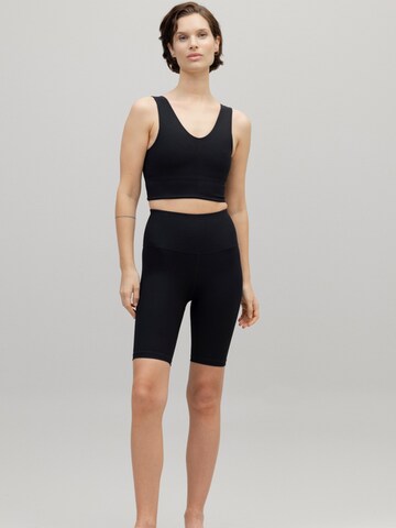 Hey Honey Skinny Leggings 'Biker Ribbed' in Zwart