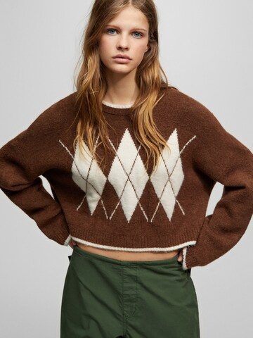 Pull&Bear Sweter w kolorze brązowy: przód