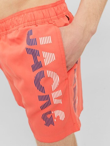 JACK & JONES Kratke kopalne hlače 'Fiji' | oranžna barva