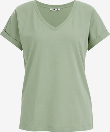 T-shirt WE Fashion en vert : devant