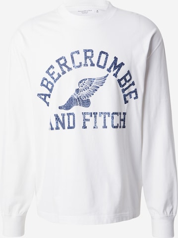 Abercrombie & Fitch Тениска в бяло: отпред