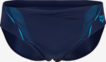 ARENA Athletic Swim Trunks 'GRAPHIC' in Blue: front