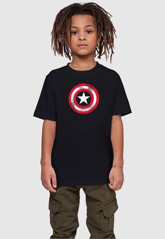 T-Shirt 'Avengers - Captain America Distressed Shield' ABSOLUTE CULT en noir : devant