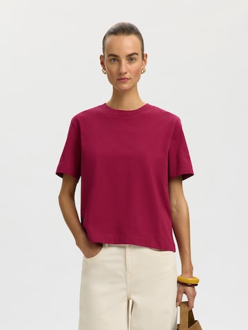 T-shirt 'SLFEssential' SELECTED en rose : devant