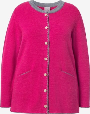 Ulla Popken Knit cardigan in Pink: front