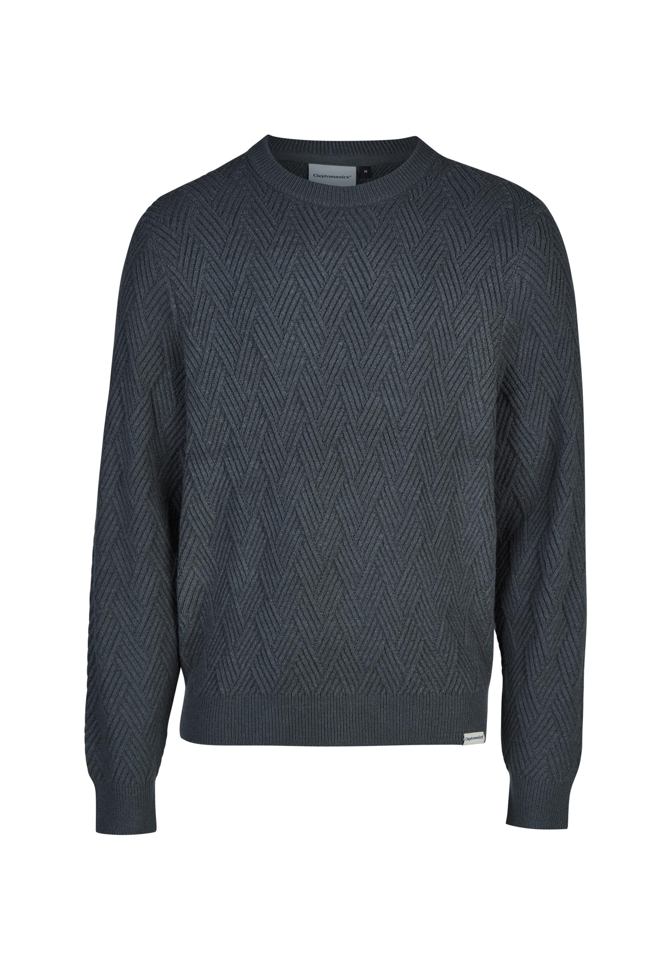 Cleptomanicx Feinstrickpullover in Grau: Vorderseite