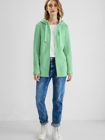 STREET ONE Zip-Up Hoodie in Green