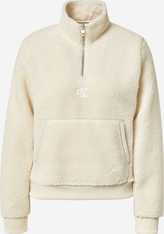 Calvin Klein Jeans Sweatshirt 'SHERPA' in Beige: voorkant